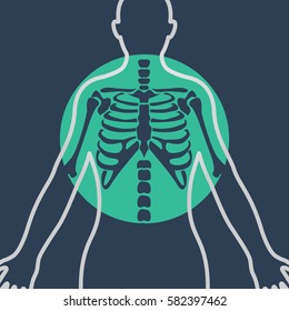 chest x-ray vector logo icon design