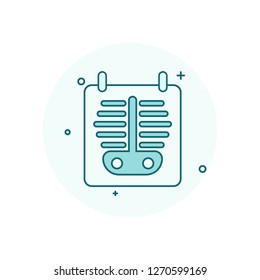 Chest x-rays vector icon with outline