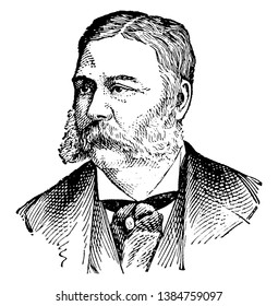 Chester Alan Arthur, 1829-1886, he was an American politician who served as the twenty-first president of the United States of America from 1881-1885, vintage line drawing or engraving illustration