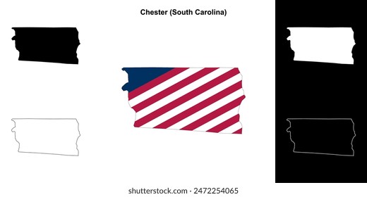 Chester County (South Carolina) outline map set