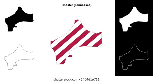 Chester County (Tennessee) outline map set