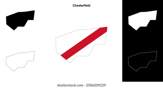 Chesterfield blank outline map set