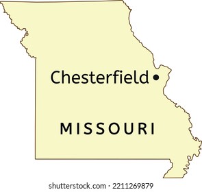 Chesterfield City Location On Missouri Map