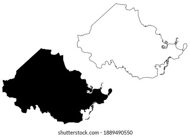 Chesterfield County, Commonwealth of Virginia (U.S. county, United States of America, USA, U.S., US) map vector illustration, scribble sketch Chesterfield map
