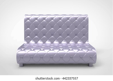 Chesterfield small silver sofa 