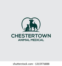 CHESTERTOWN animal hospital logo / vector logo