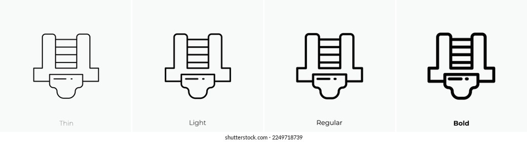 chest-guard icon. Thin, Light Regular And Bold style design isolated on white background