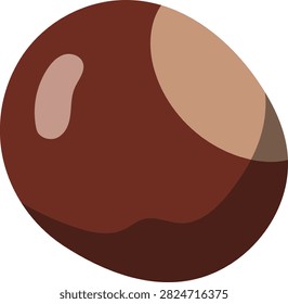 Chestnut with Autumn Leaf Minimal Vector Illustration