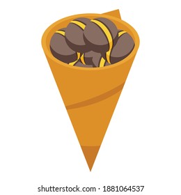 Chestnut bag icon. Isometric of chestnut bag vector icon for web design isolated on white background