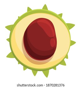 Icono de bifurcación de castaño. Dibujo del icono vectorial de la rama de castaño para el diseño web aislado en fondo blanco