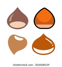 Chestnut flat icon isolated vector illustration on white background