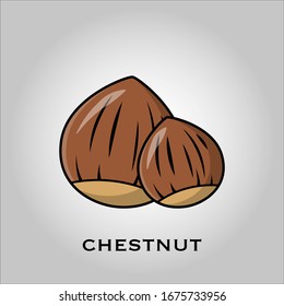 Chestnut flat icon vector. Isolated objects. Vector illustration. Simple vector for Graphic design. Healthy Life-style, balance diet food and nutrition diet concept. 