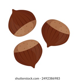 chestnut flat vector illustration logo icon clipart