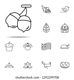 Chestnut, grain icon. Thanksgiving day icons universal set for web and mobile