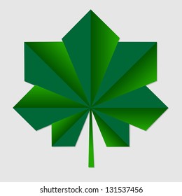 chestnut green leaf with origami effect
