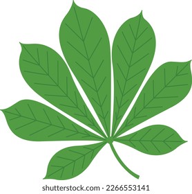 Arte vectorial de hoja verde castaño