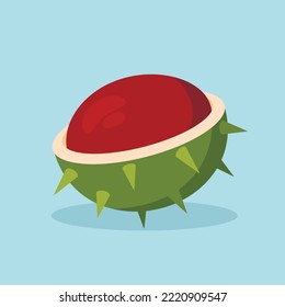 Chestnut half skinned with thorns