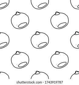 Chestnut hand drawn vector seamless pattern. Outline monochrome texture made in doodle style.Fruit 
background for package, merch, wallpaper, menu and other design.