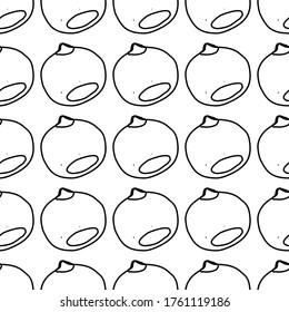 Chestnut hand drawn vector seamless pattern. Outline monochrome texture made in doodle style.Fruit 
background for package, merch, wallpaper, menu and other design.