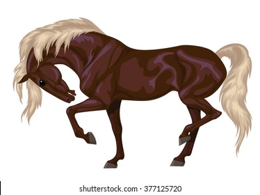 chestnut horse with flaxen mane and tail