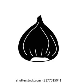 Chestnut icon in black flat glyph, filled style isolated on white background