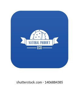 Chestnut icon blue vector isolated on white background