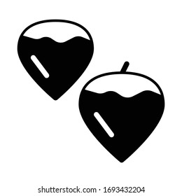 Diseño vectorial de glifo de icono de castaño