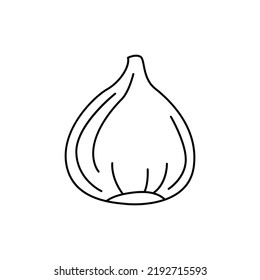 Kastaniensymbol im Strichstil, einzeln auf weißem Hintergrund