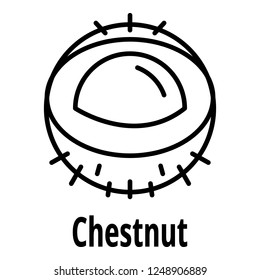 Chestnut icon. Outline chestnut vector icon for web design isolated on white background