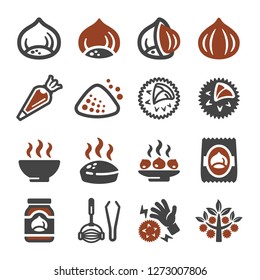 chestnut icon set,vector and illustration