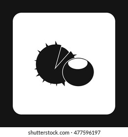 Chestnut icon in simple style isolated on white background. Plant symbol