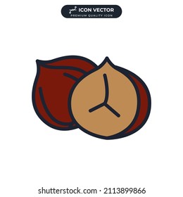 Chestnut icon symbol template for graphic and web design collection logo vector illustration