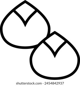 Kastaniensymbol. Dünnes lineares Design isoliert auf weißem Hintergrund