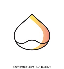 chestnut icon vector design with sadow style. nut and bean icon