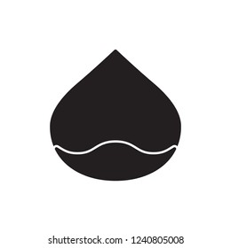 chestnut icon vector glyph style. nut and bean icon