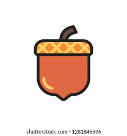 Chestnut Icon Vector Illustration in Filled Style for Any Purpose