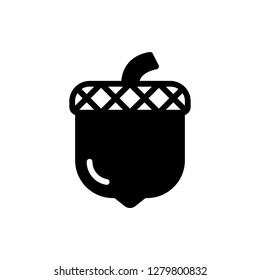 Chestnut Icon Vector Illustration in Glyph Style for Any Purpose