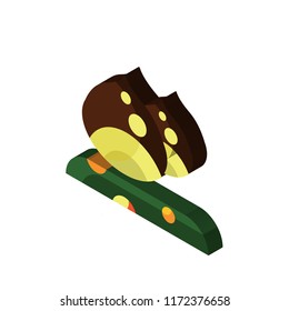 Chestnut isometric left top view 3D icon
