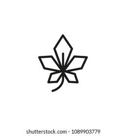 Chestnut leaf. Flat thin line illustration. Plant, flora, foliage. Leaf concept. For nature, ecology, environment