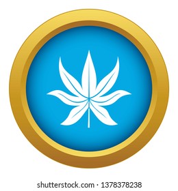Chestnut leaf icon blue vector isolated on white background for any design