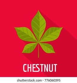 Chestnut leaf icon. Flat illustration of chestnut leaf vector icon for web