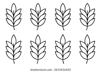 Chestnut leaf line art illustration in nature style