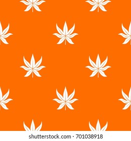 Chestnut leaf pattern repeat seamless in orange color for any design. Vector geometric illustration