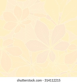 Chestnut leaves, floral pattern, vector background, seamless pattern in light colors