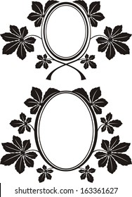 chestnut leaves oval frame