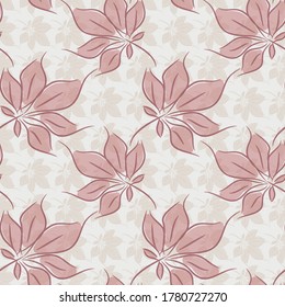 Hojas de castaño sin fisuras en un estilo dibujado a mano que se puede utilizar como impresión floral para ropa y fondo y fondo o papel pintado en computadora