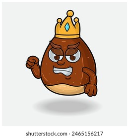 Chestnut Mascot Character Cartoon With Angry expression. For brand, label, packaging and product. Vector Illustrations
