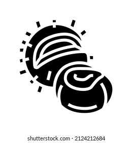 chestnut nut glyph icon vector. chestnut nut sign. isolated contour symbol black illustration