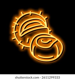 chestnut nut neon light sign vector. chestnut nut illustration