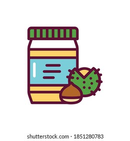 Chestnut paste color line icon. Isolated vector element.